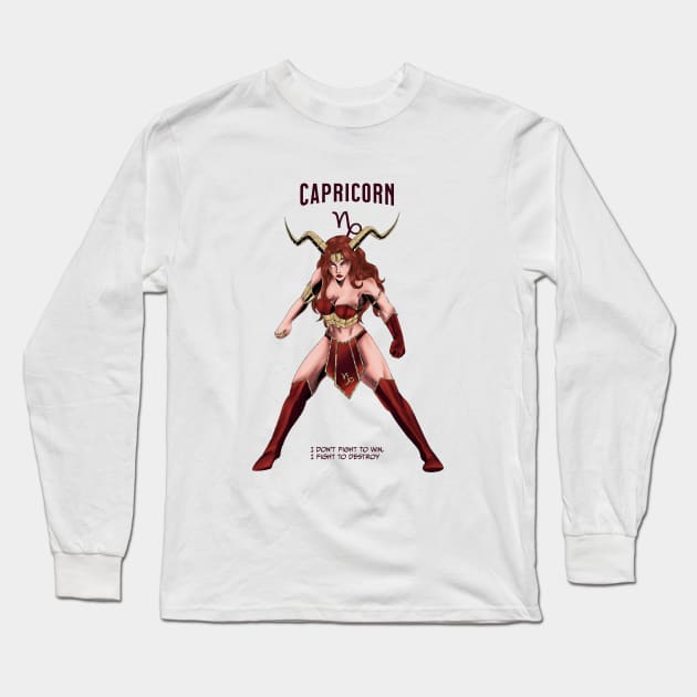 Capricorn Long Sleeve T-Shirt by sffuma